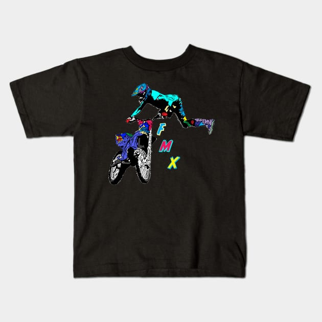 Motocross Racing T-Shirt Enduro T Shirt Supercross Brap FMX Kids T-Shirt by rickylabellevie